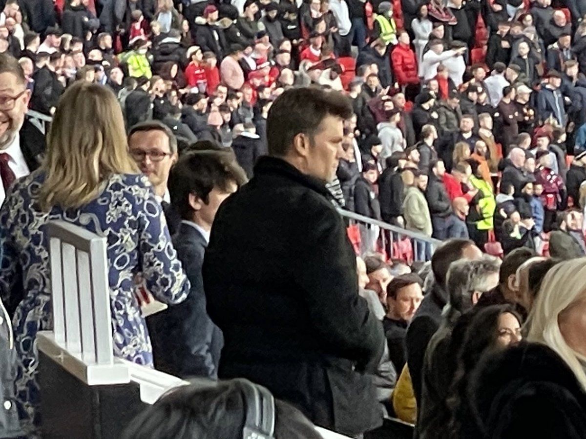 Former NFL quarterback Tom Brady at a Manchester United game