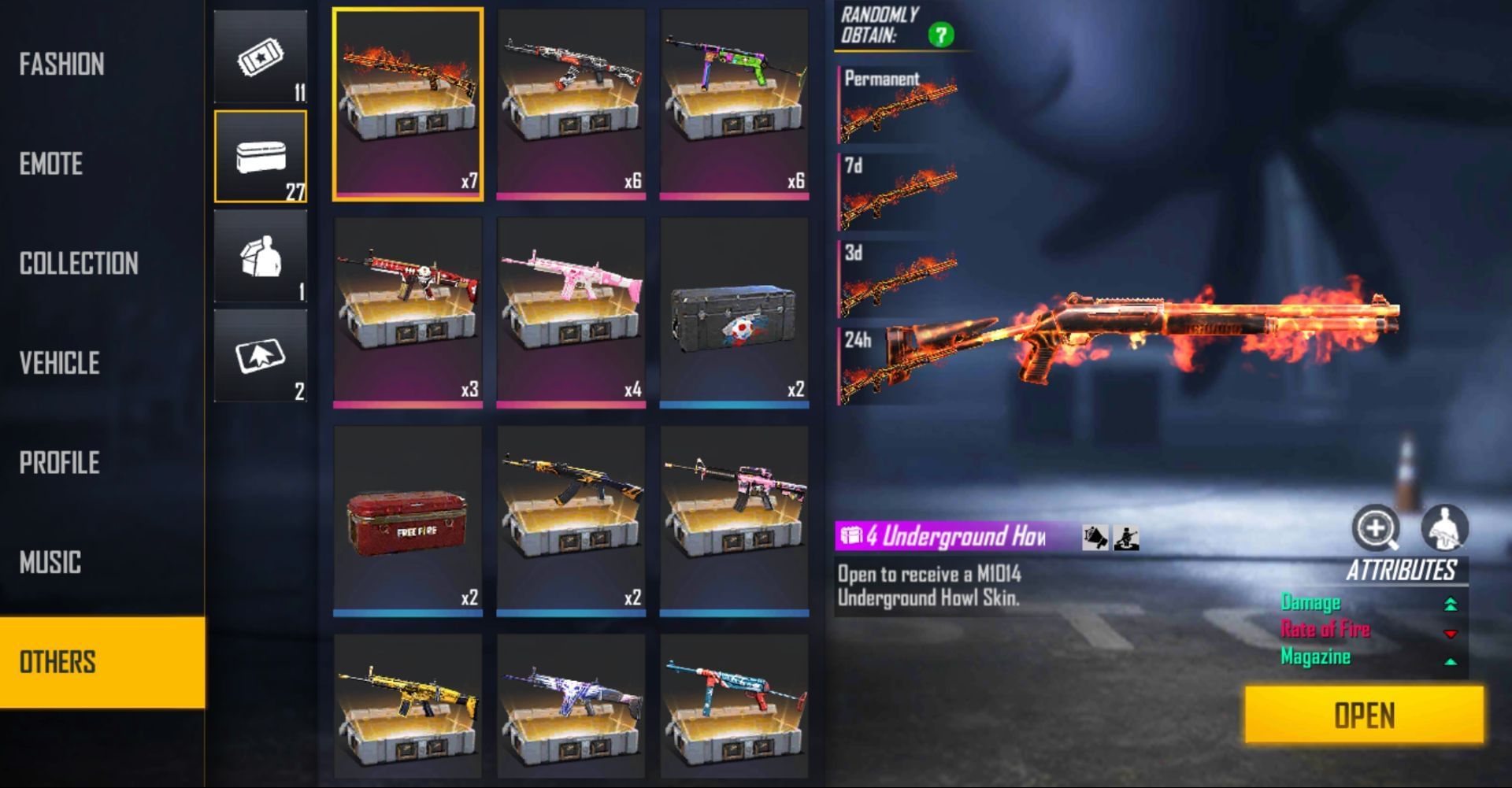 M1014 Underground Howl Loot Crate (Image via Garena)