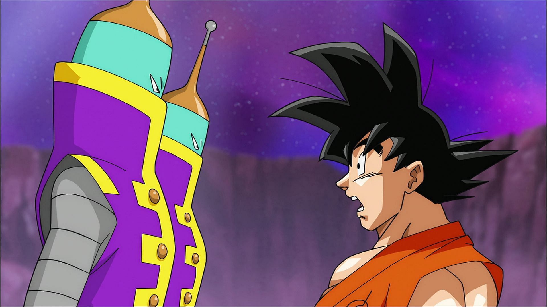 Zeno&#039;s royal guards stop Goku from approaching (Image via Toei Animation)