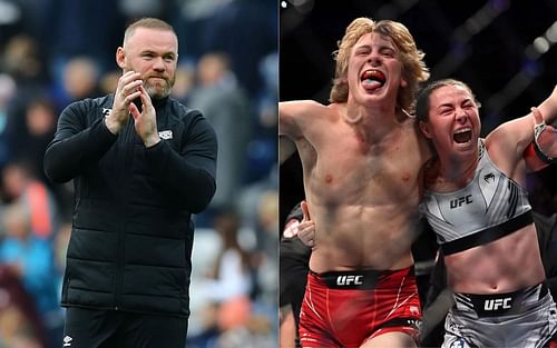 Wayne Rooney (left) and Paddy Pimblett & Molly McCann (right)