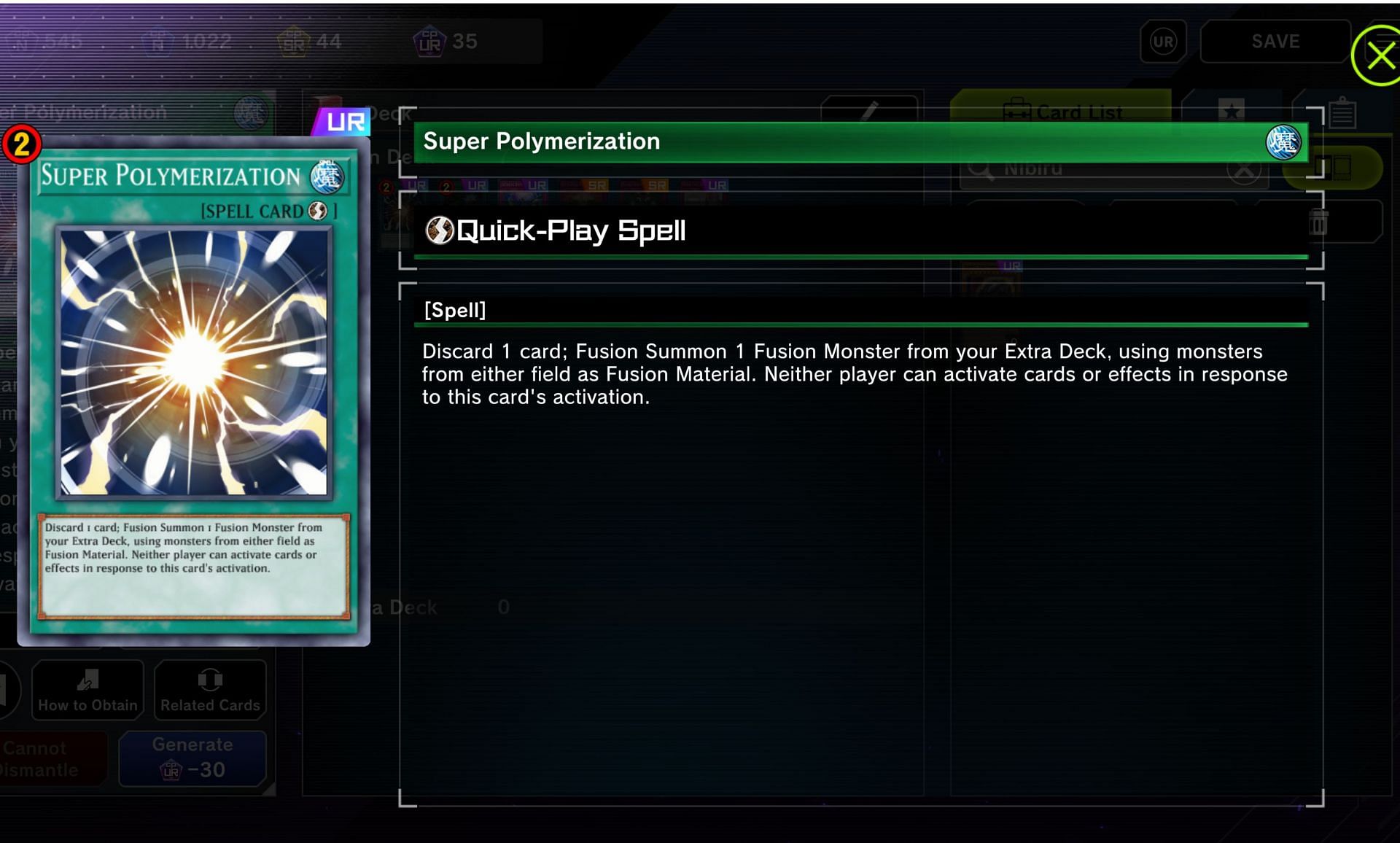 Super Polymerization is amazing in that it steals enemy monsters for tribute material (Image via Konami)