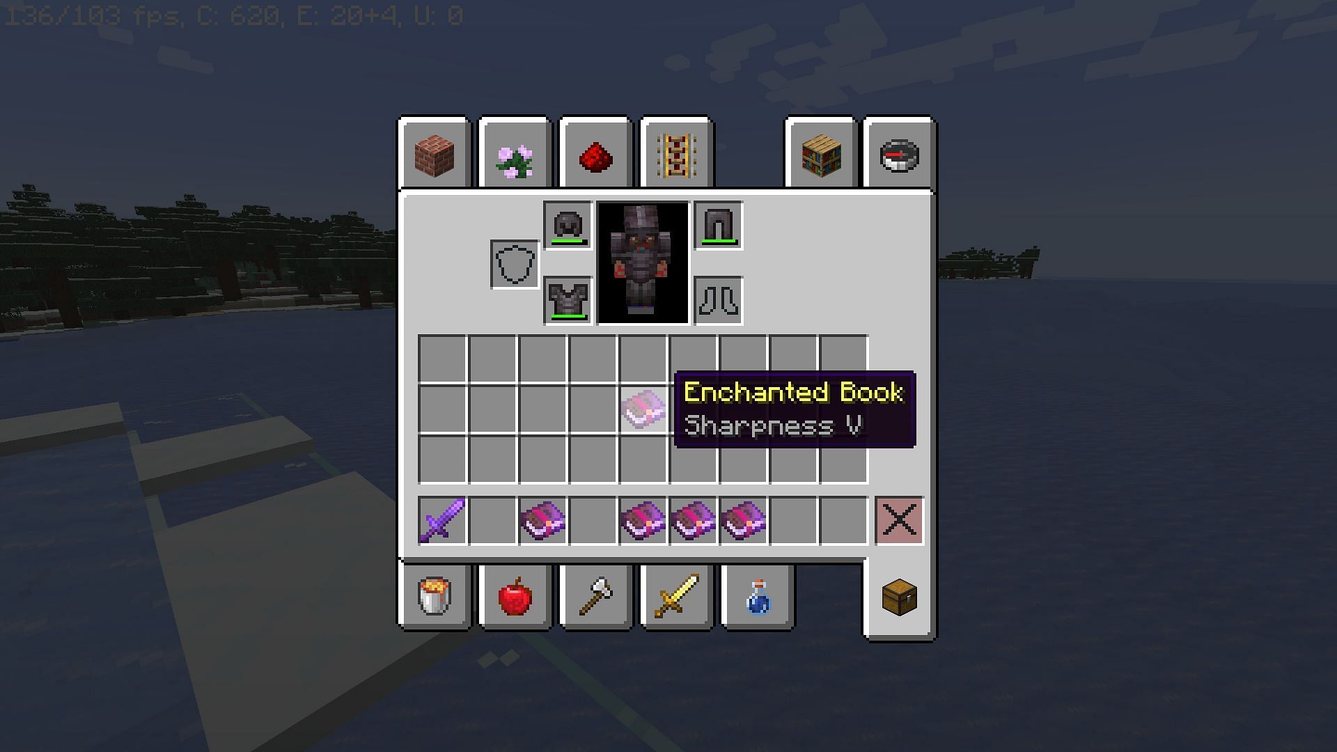 Sharpness 5 enchanted book (Image via Minecraft)