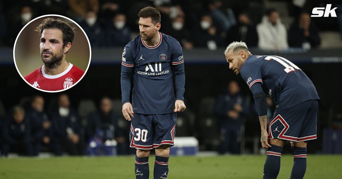 Fabregas (inset) is baffled to see two greats getting booed by PSG fans.