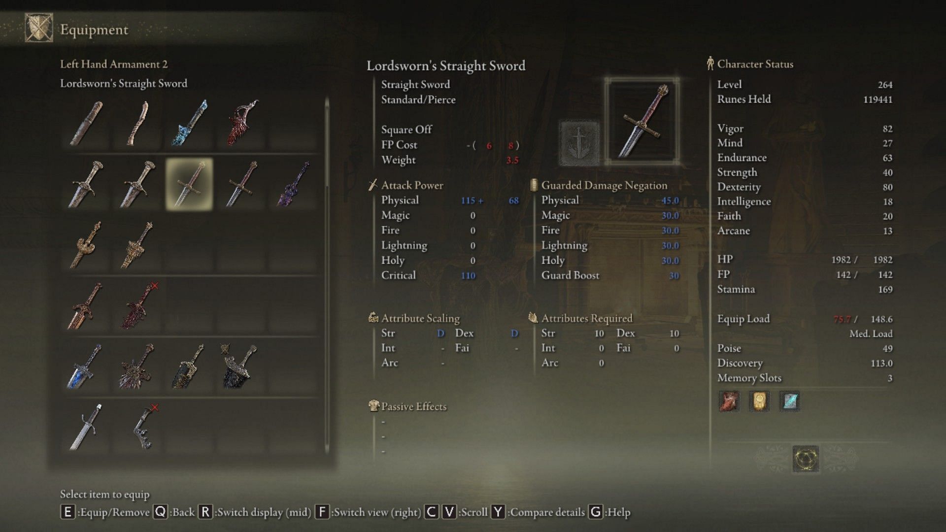 The Lordsworn&#039;s Straight Sword is quite good at inflicting bleed and frost (Image via Elden Ring)