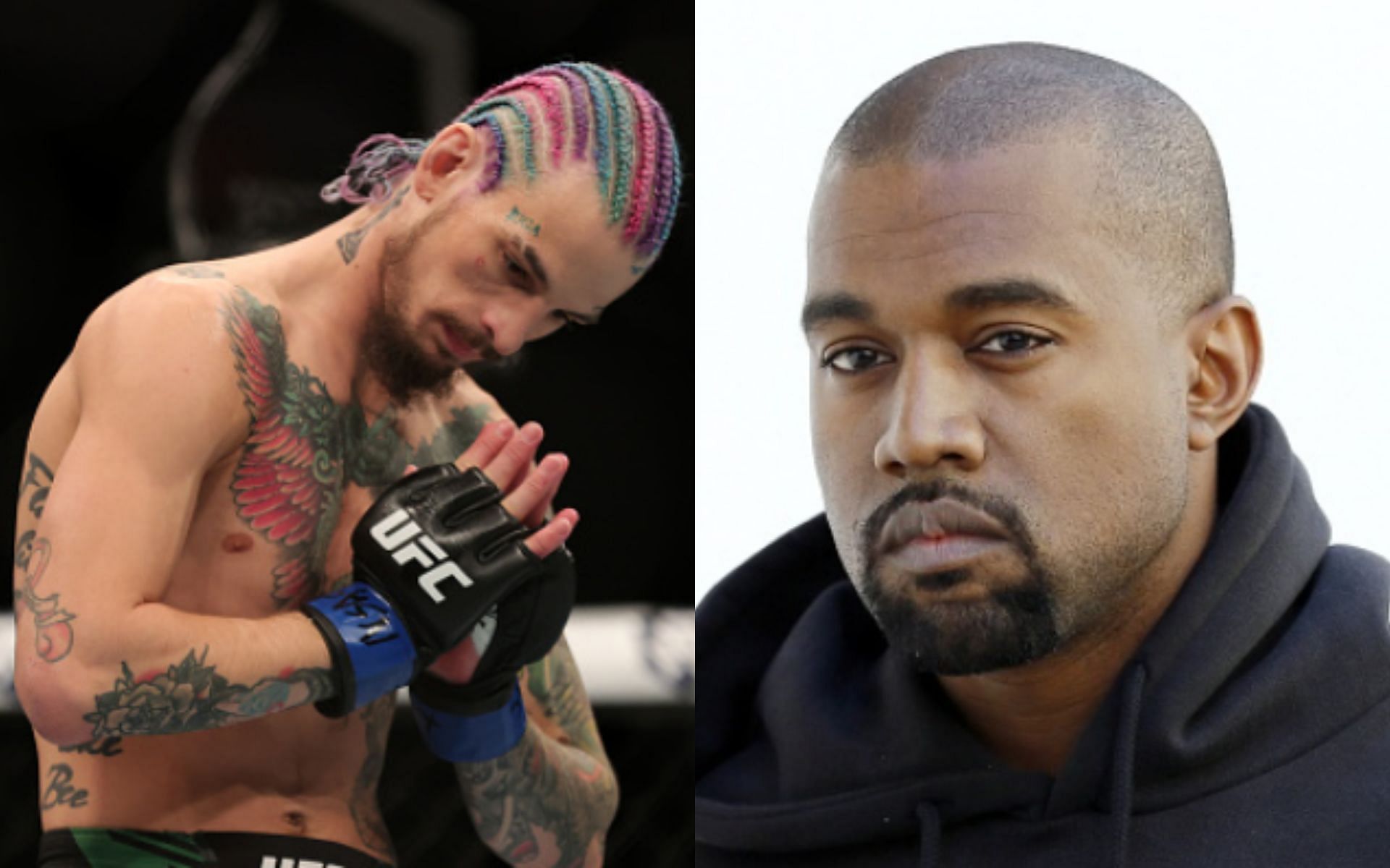 Sean O&#039;Malley (left); Kanye West (right)
