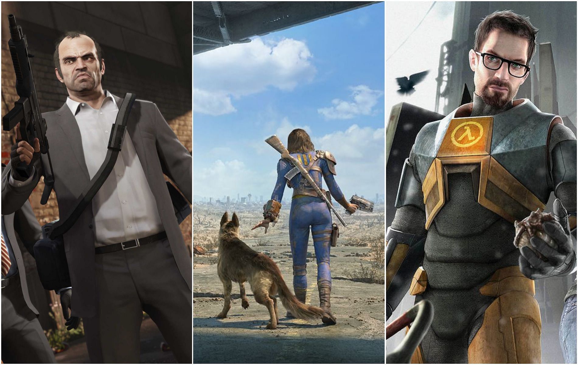 These are some of the biggest games in the industry (Images via Rockstar/Bethesda/Valve)
