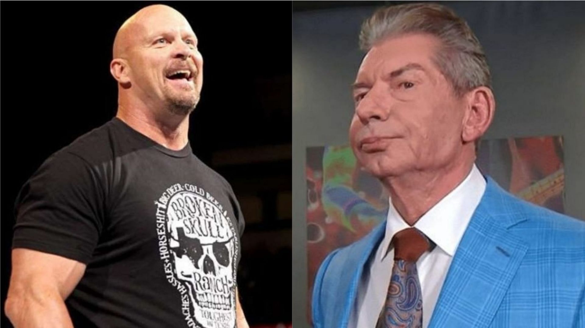 The Texas Rattlesnake (left) and Mr. McMahon (right)