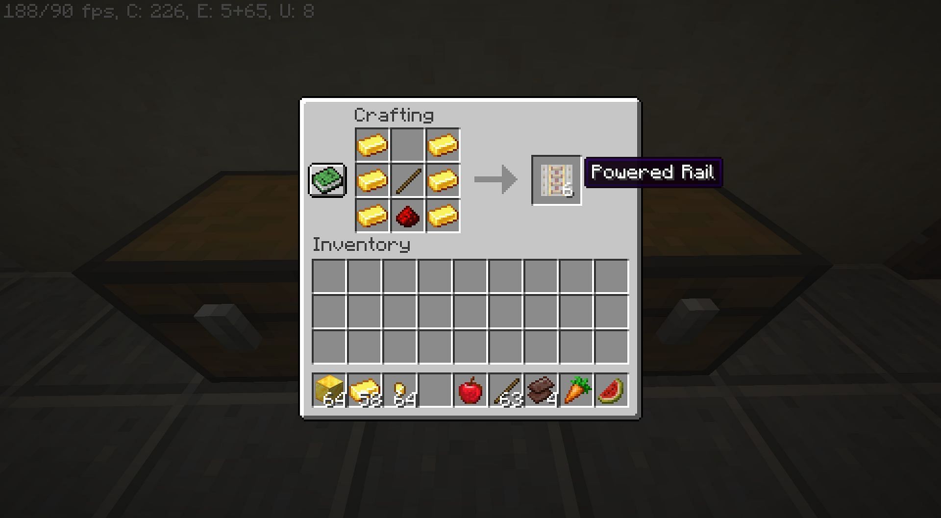 Powered rail (Image via Minecraft)