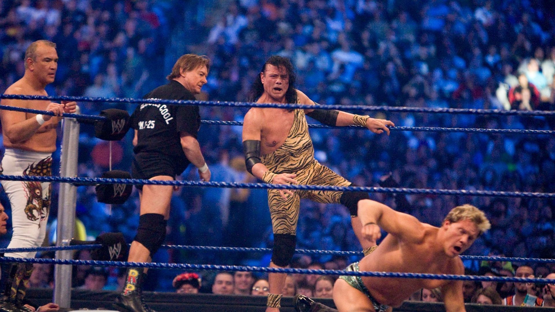 The three legends faced Chris Jericho in a handicap match at WrestleMania 25