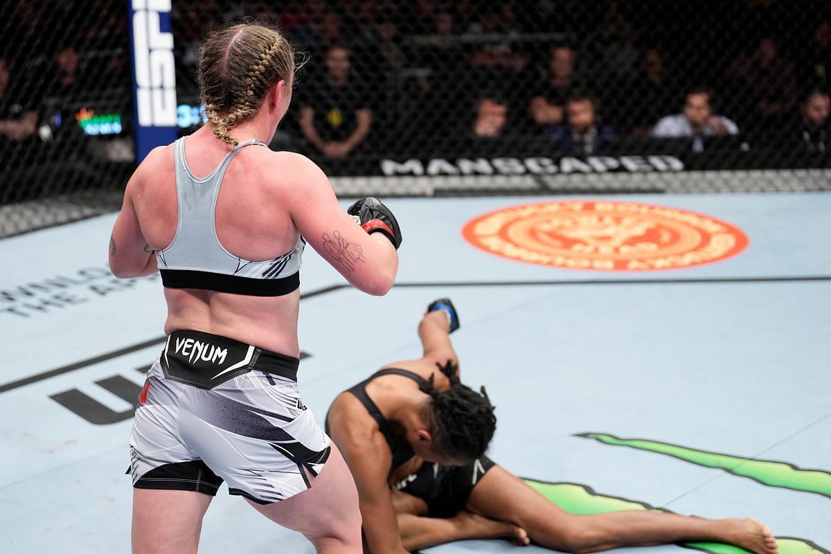 Molly McCann scored a classic UFC knockout over Luana Carolina.