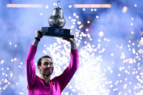 Rafael Nadal with his 2022 Mexican Open trophy