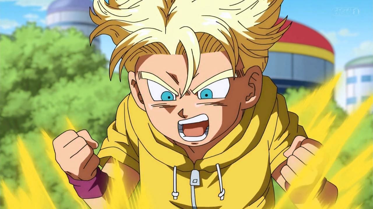 Kid Trunks as seen in the Super anime (Image via Toei Animation)