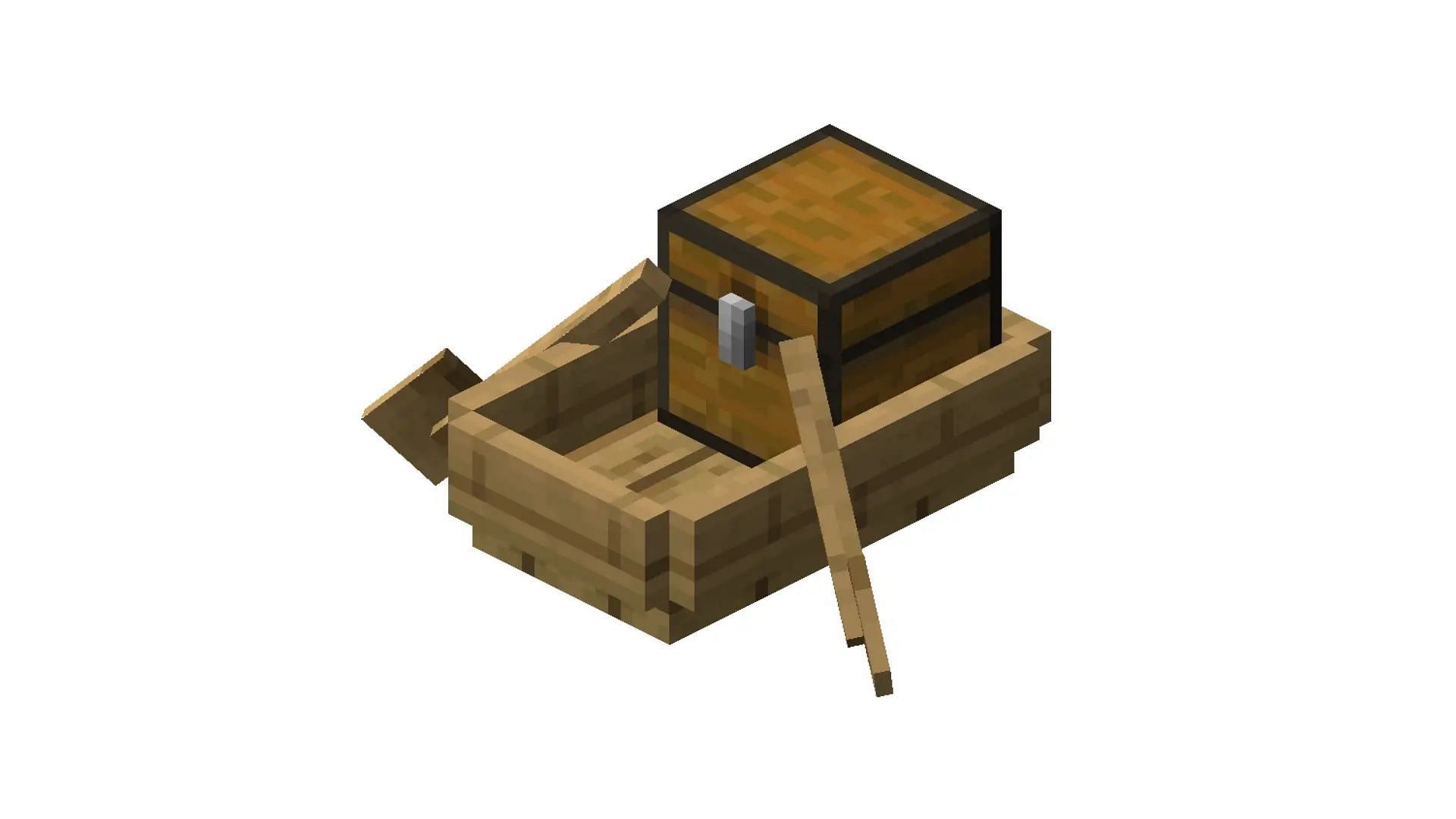 Chest on a boat will greatly help players (Image via Minecraft Wiki)