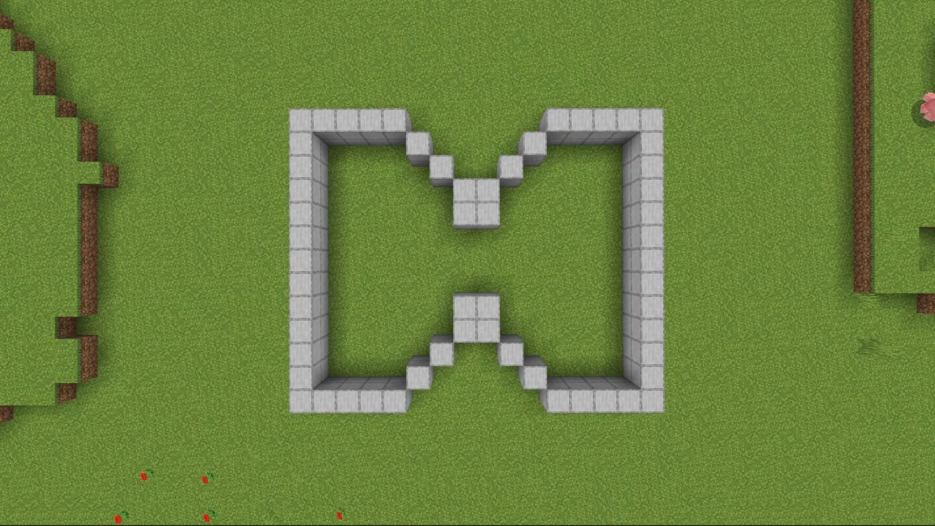 Overhead shot of the Minecraft farm design (Image via Noise Gaming YouTube)