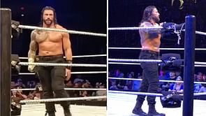 Watch: Roman Reigns reacts after fight breaks out during his promo