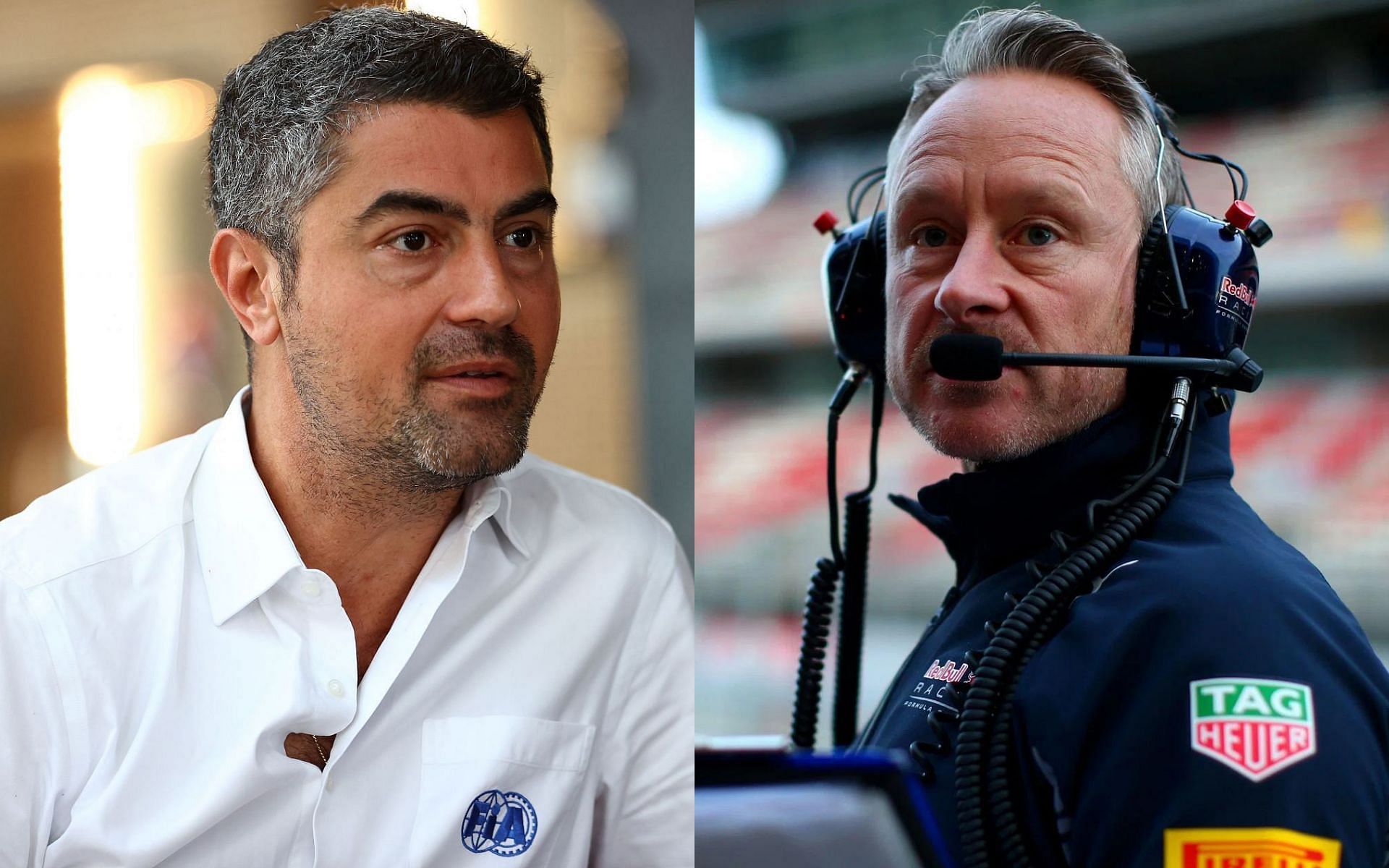 Toto Wolff believes Jonathan Wheatley (right) influenced Michael Masi&#039;s (left) decisions at the 2021 Abu Dhabi Grand Prix