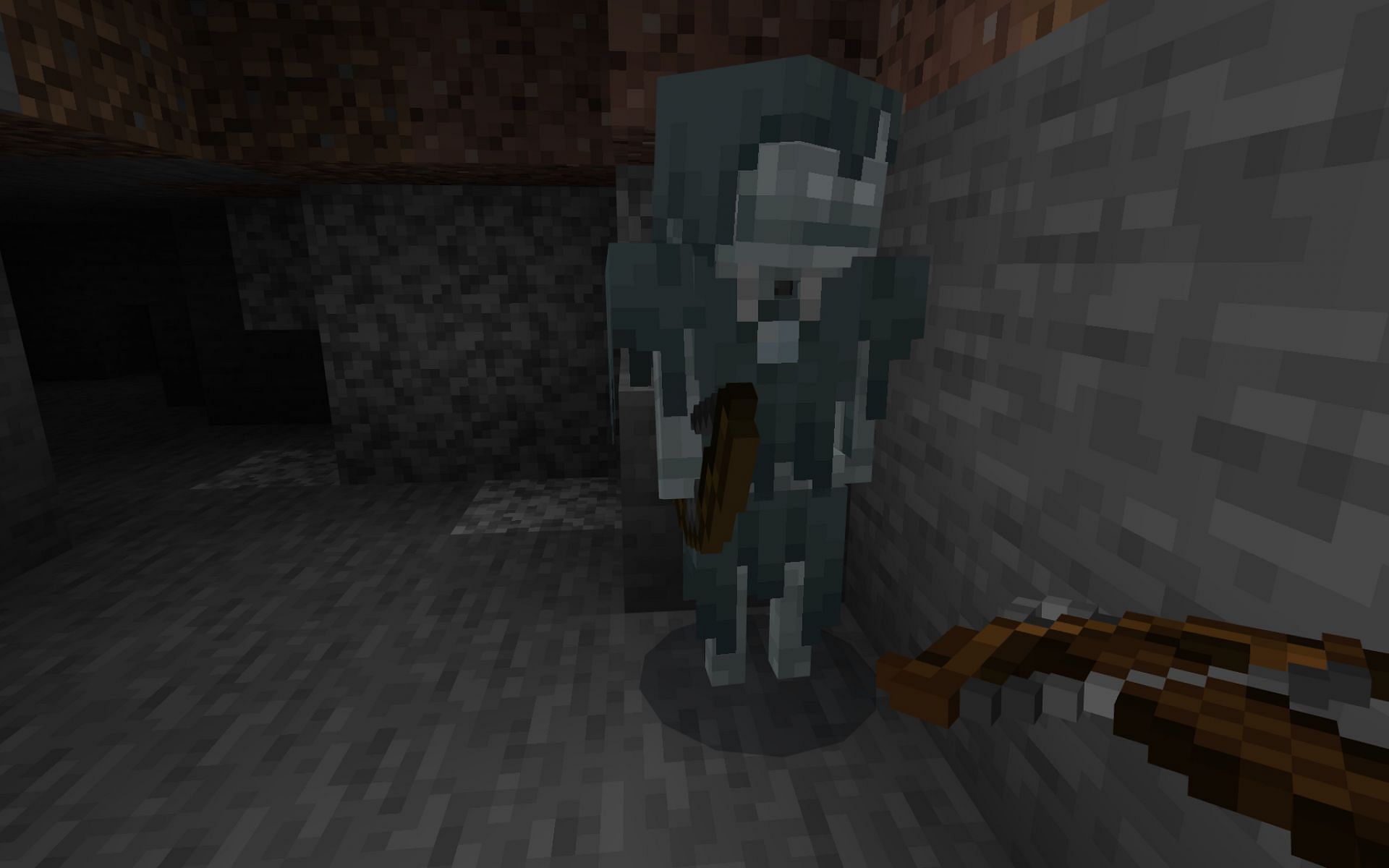 Strays, like skeletons, will shoot the player with arrows from afar but with slowing arrows (Image via Minecraft)