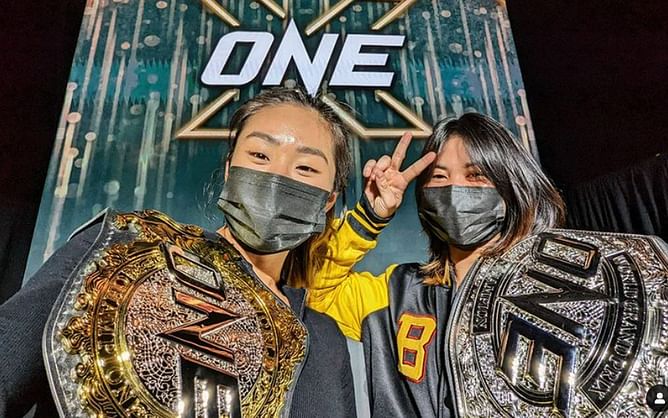 "Tomorrow, we fight" - Angela Lee and Stamp Fairtex enjoy the calm before the storm in a photo