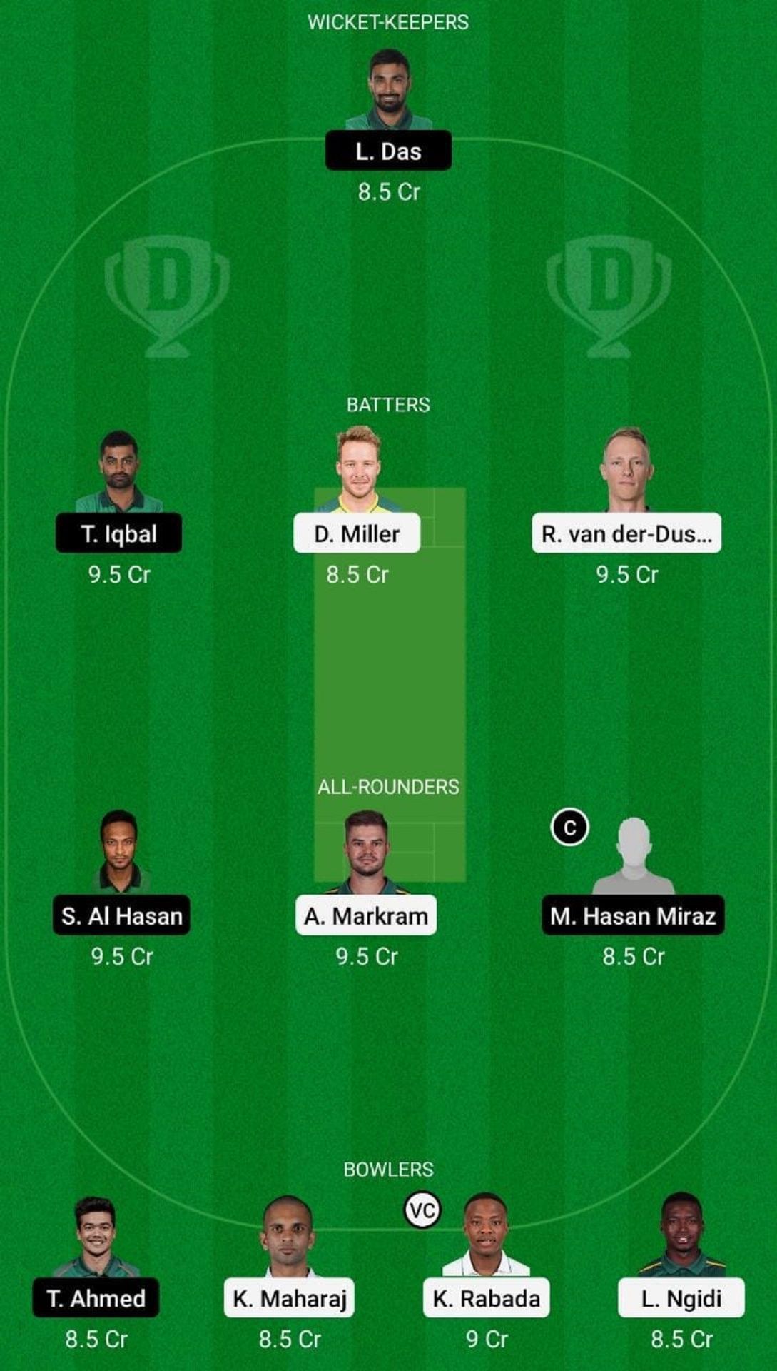 SA vs BAN Dream11 Fantasy Suggestion #2