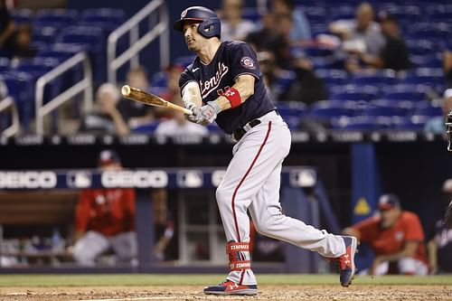 Ryan Zimmerman during a Washington Nationals v Miami Marlins game