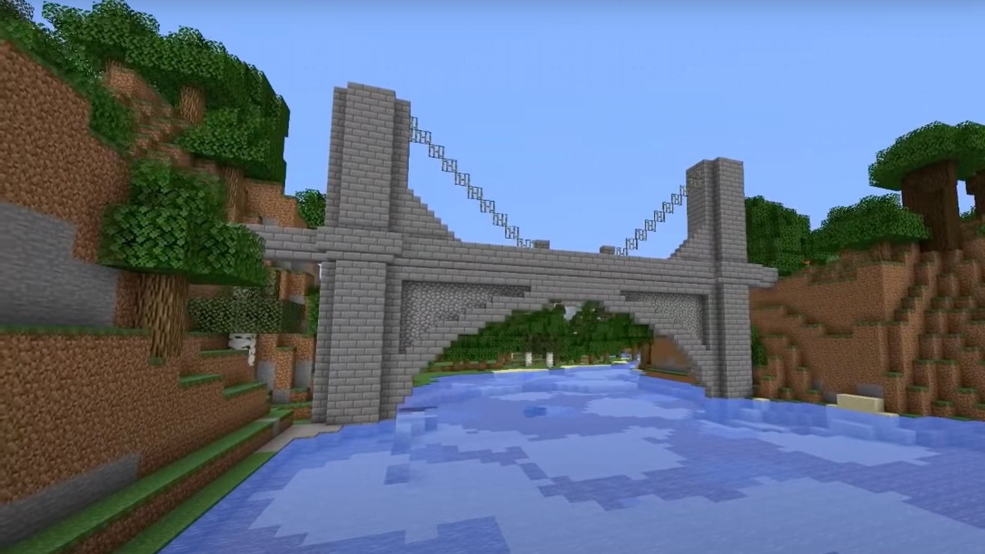 There are so many styles of bridges players can create to match the unique feeling of any Minecraft world (Image via TheStickz6/YouTube)