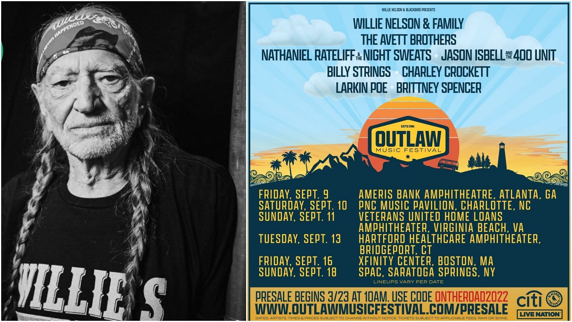 willie nelson outlaw tour 2022 lineup