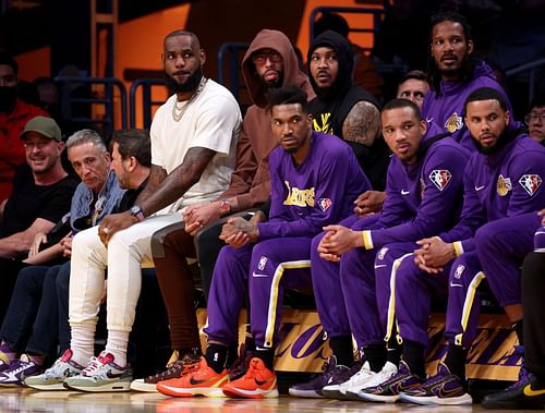 James on the sideline in a recent matchup against the Philadelphia 76ers