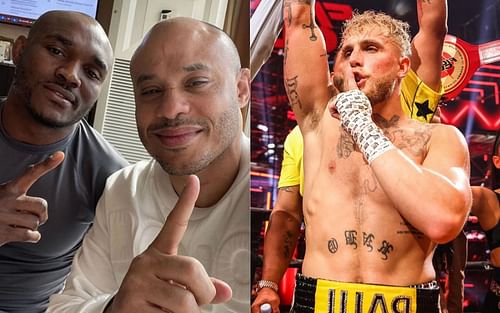 Kamaru Usman & Ali Abdelaziz (left) and Jake Paul (right) [Image credits: @aliabdelaziz000 on Instagram]