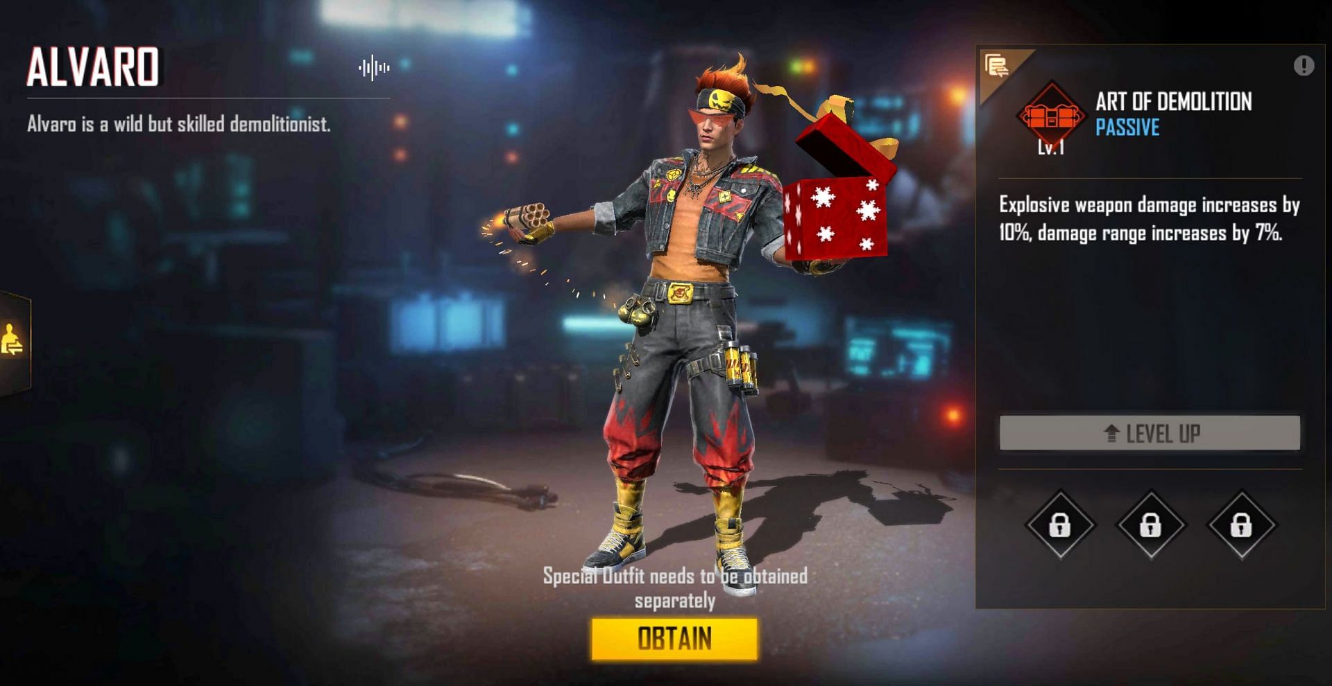 best character in free fire for room match