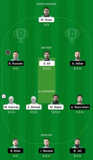 Enter captionEnter captionEnter captionDream11 Team for Pak I Care Badalona vs Brescia CC - European Cricket League 2022.
