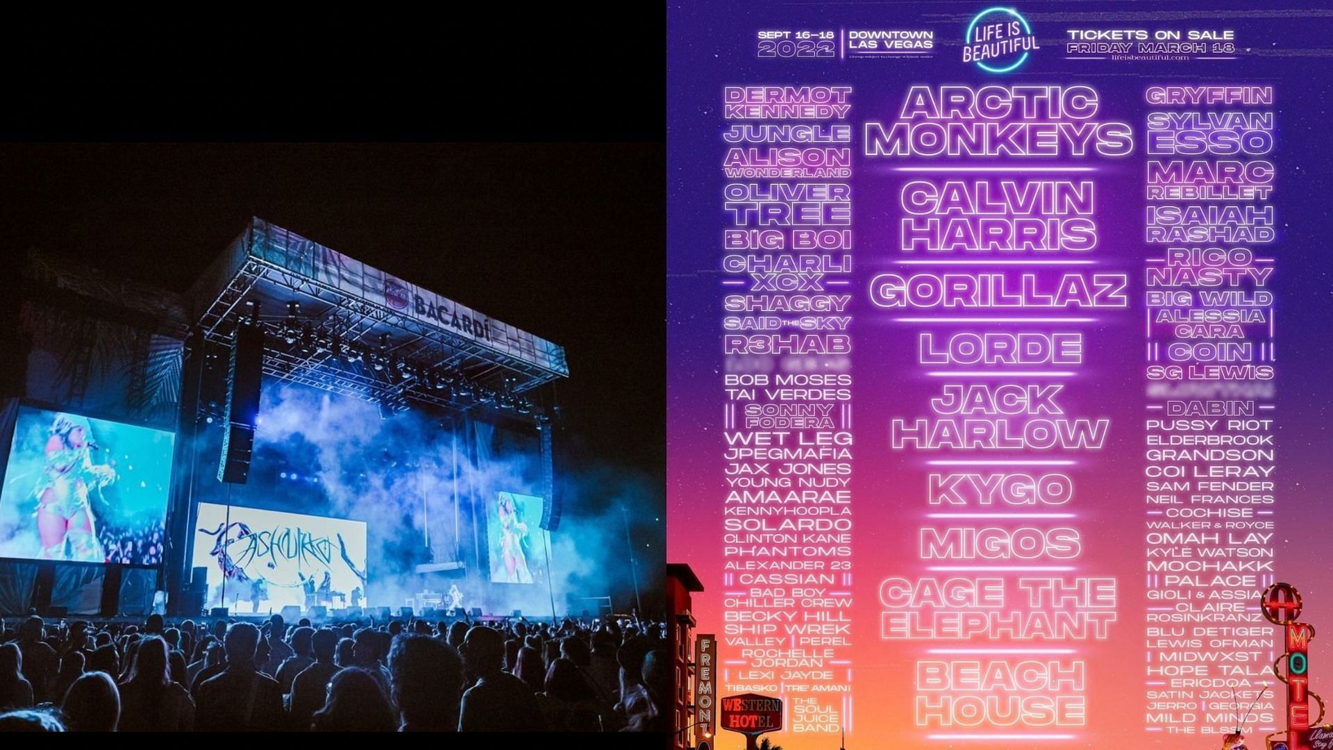 Life is Beautiful festival will be held between September 16 and 18 this year in Downtown Vegas (Images via Instagram / @lifeisbeautiful)