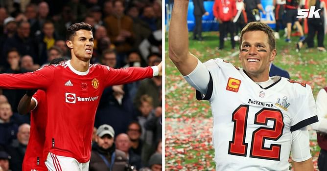 WATCH: Cristiano Ronaldo receives pat on the back from NFL legend Tom Brady after thrilling Manchester United hat-trick at Old Trafford