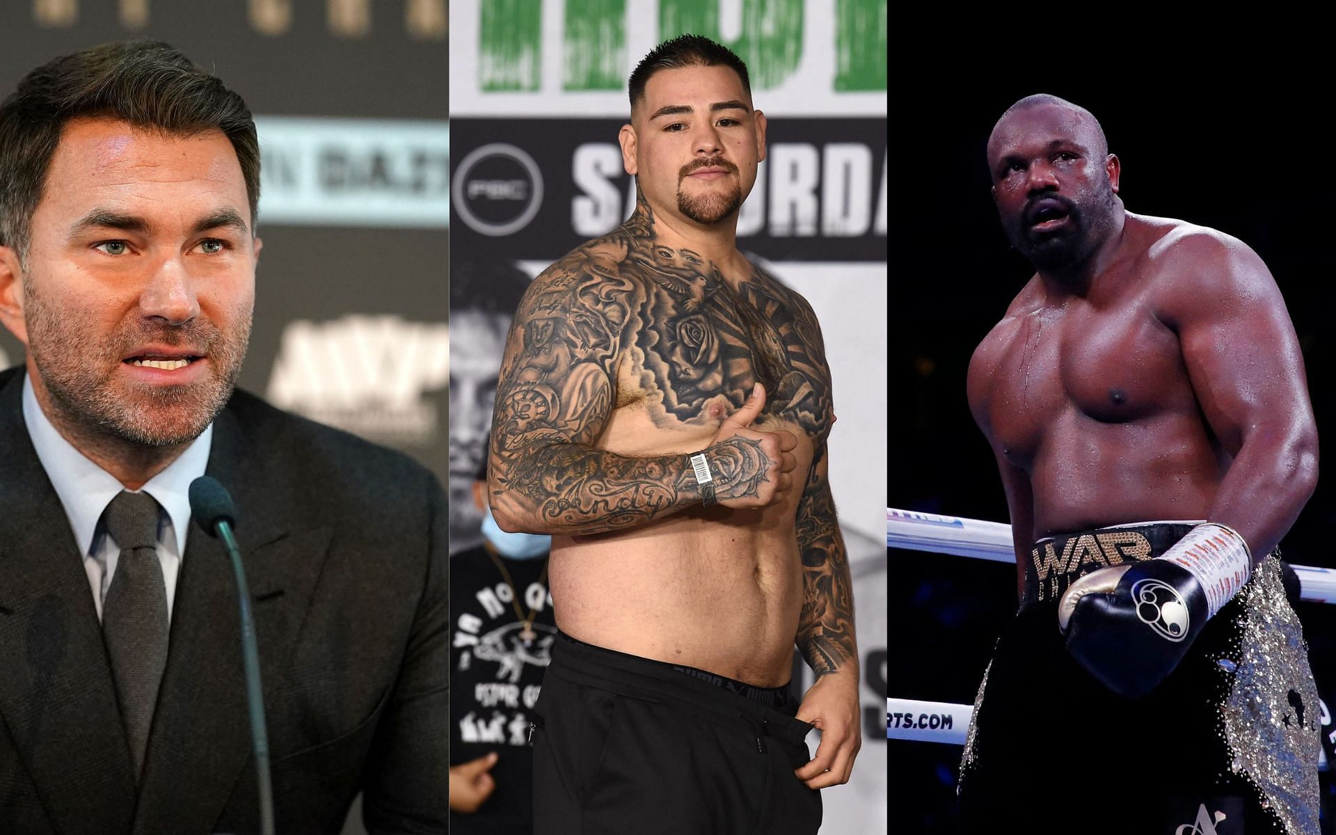 Eddie Hearn, Andy Ruiz Jr., and Derek Chisora