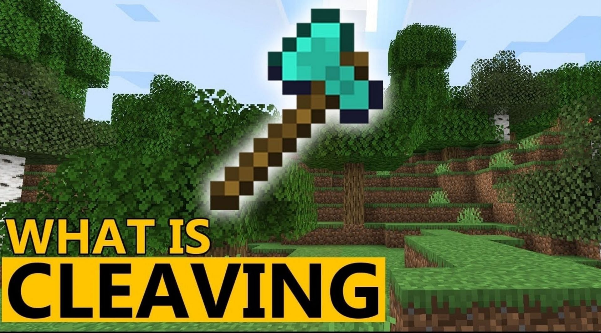 Cleaving is enchantment still in open development at Mojang (Image via Rajcraft/Youtube)