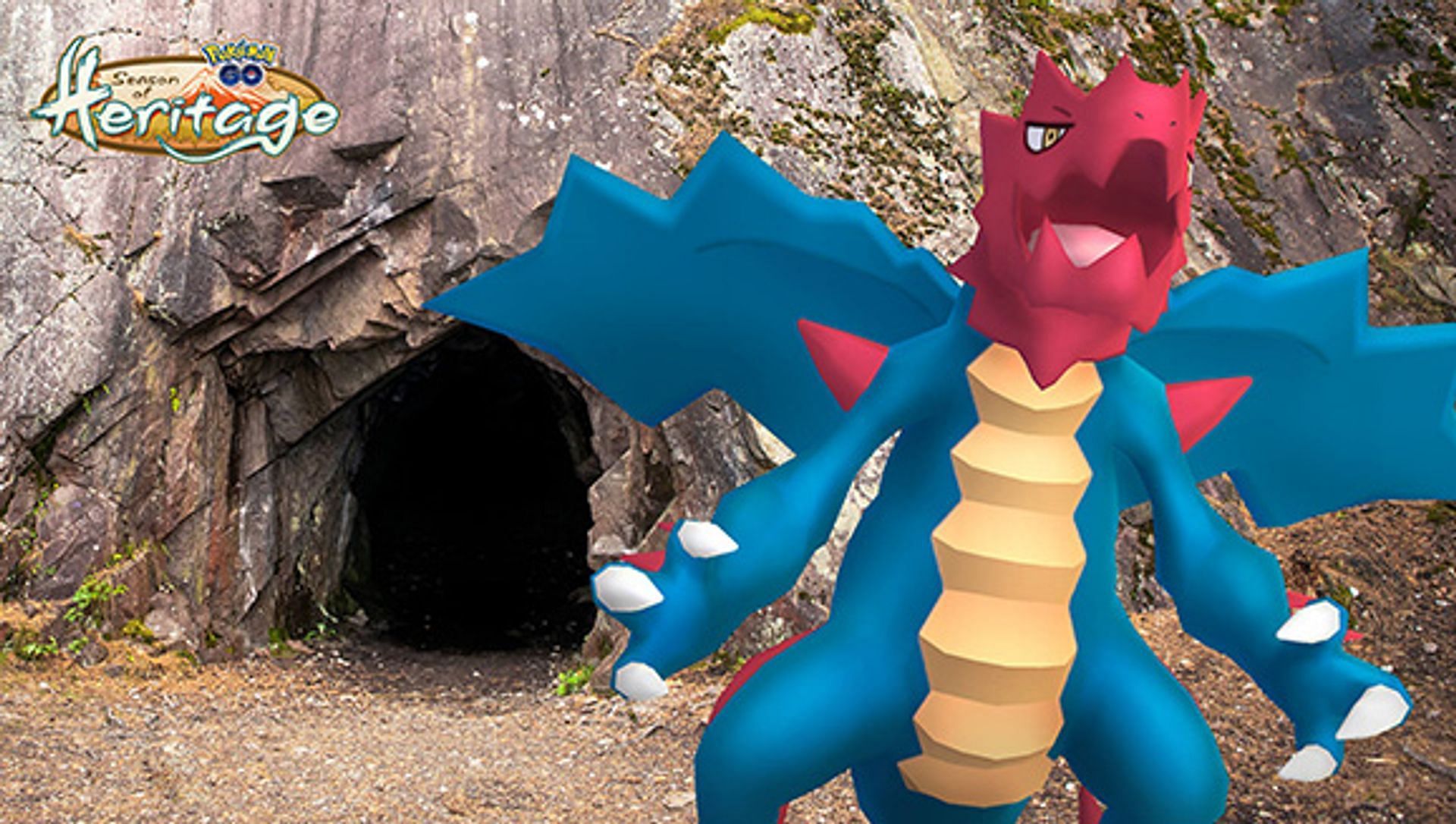 Official artwork used to promote Druddigon&#039;s arrival to Pokemon GO (Image via Niantic/The Pokemon Company)