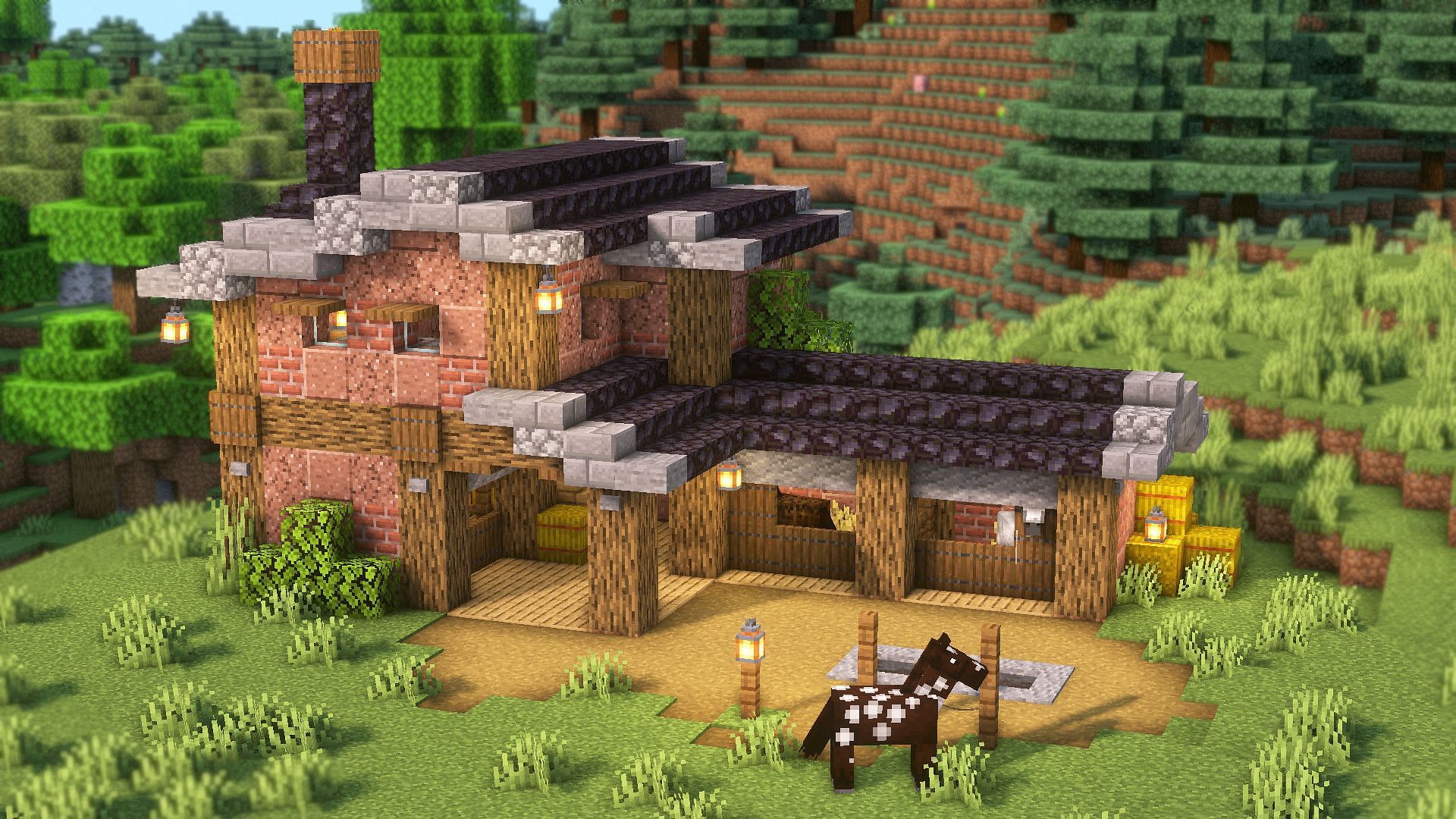 A horse stable (Image via Fedo_Minecraft on Twitter)