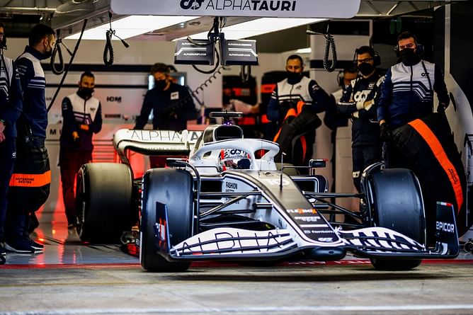 Watch: Pierre Gasly's deft footwork as he takes the AT03 to the track