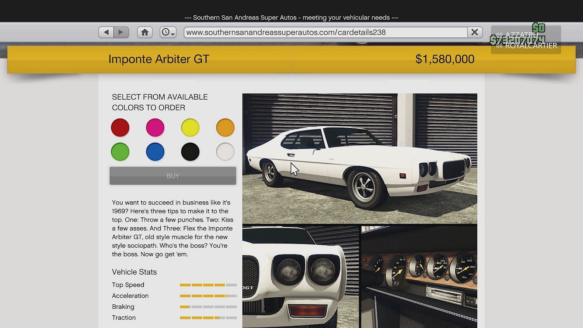 Grand Theft Auto Online&#039;s brand new muscle car (Image via Rockstar INTEL)