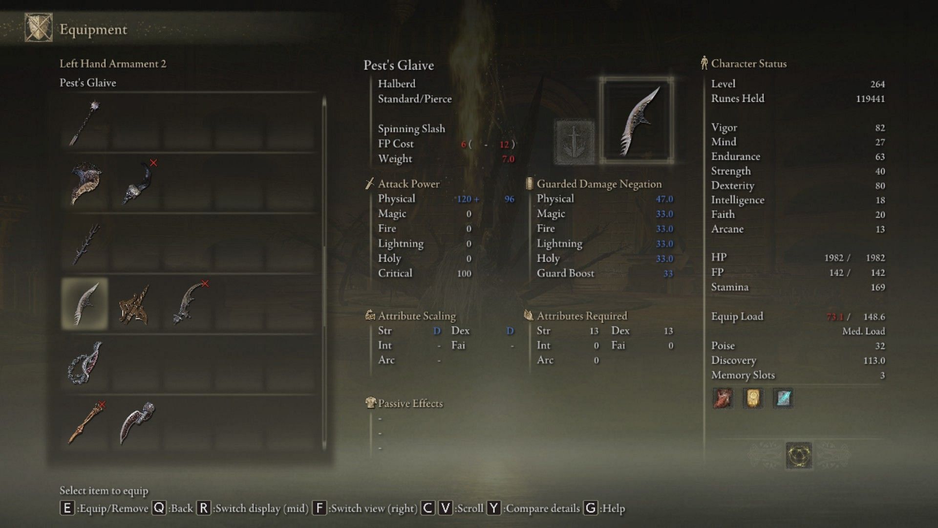 Pest&#039;s Glaive is a decent weapon for PVP purposes (Image via Elden Ring)