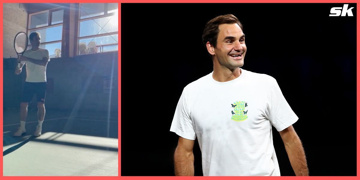 Roger Federer treated his fans to a video of himself back in training