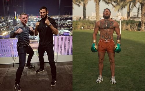 Darren Till and Khamzat Chimaev (L) and Conor McGregor (R) [Images via Instagram - @khamzat_chimaev and @thenotoriousmma]