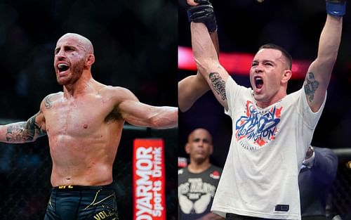 Alexander Volkanovski (left) and Colby Covington (right)