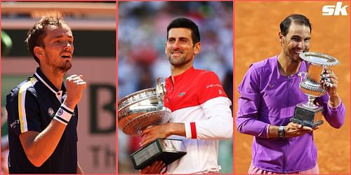 Daniil Medvedev, Novak Djokovic and Rafael Nadal