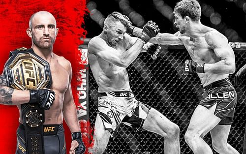 Alexander Volkanovski comments on Dan Hooker vs Arnold Allen (images via: UFC.com and Instagram)