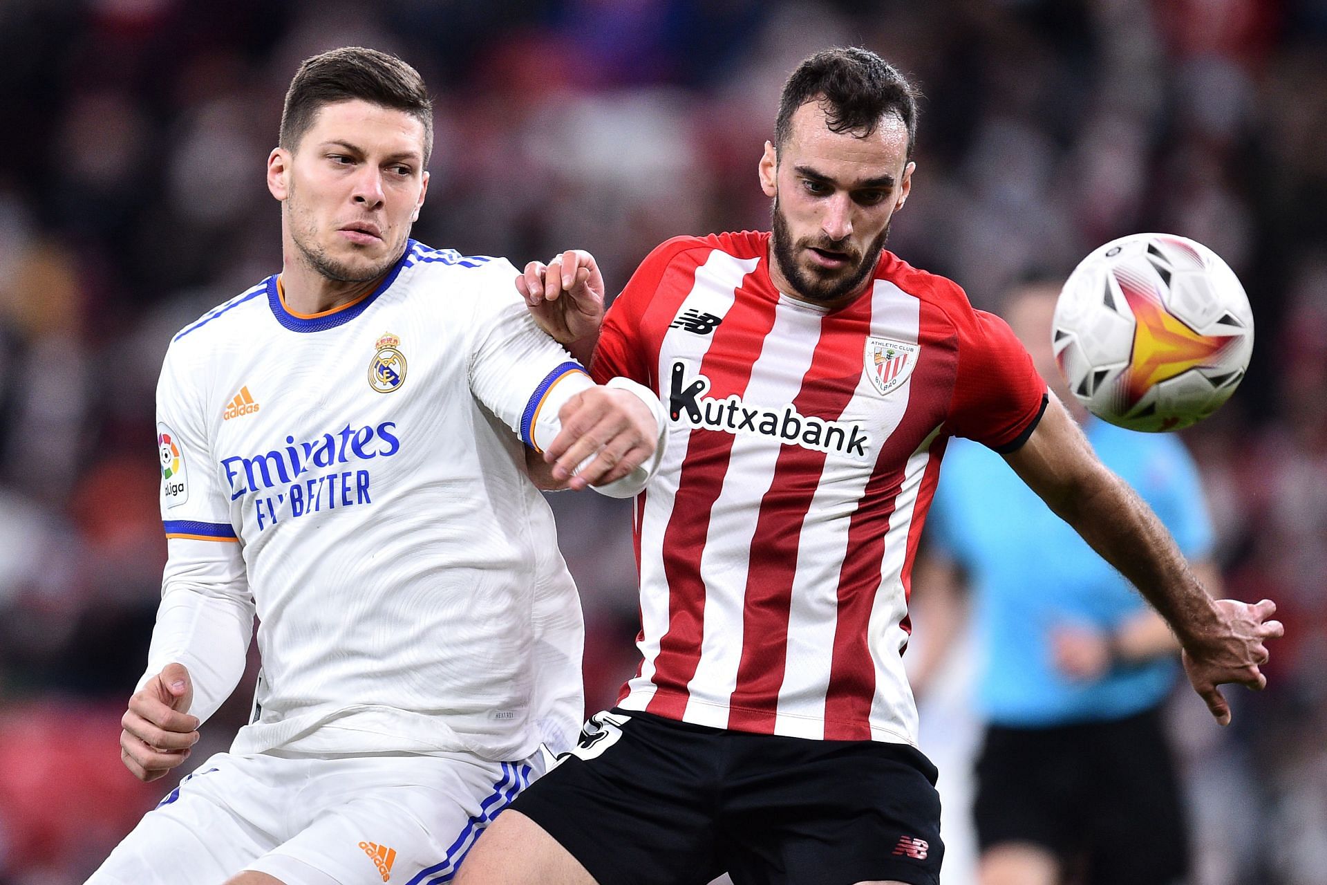 Luka Jovic (left) has failed to impress at the Santiago Bernabeu.