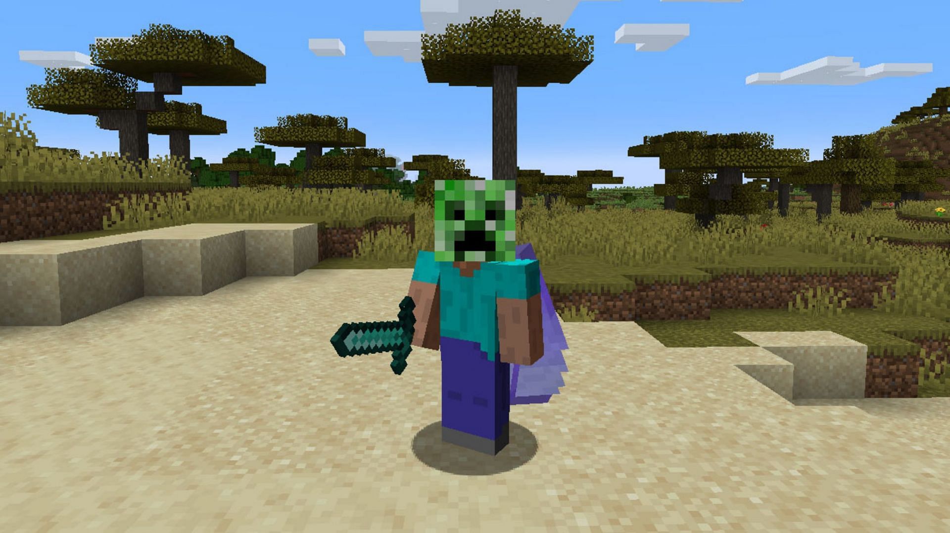 Mob heads can be used both as a decoration and as a player helmet (Image via Mojang)