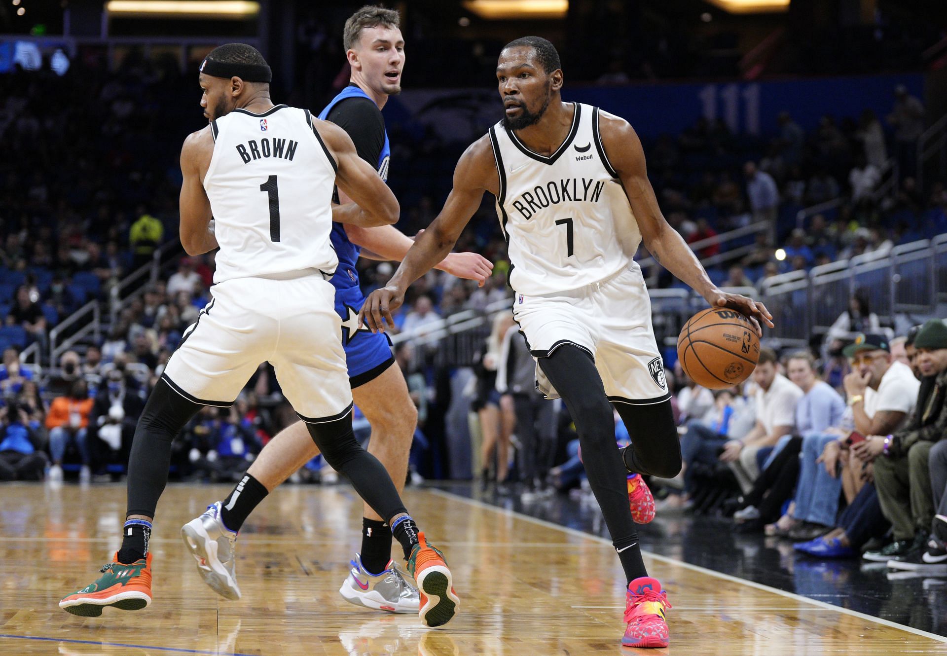Brooklyn Nets v Orlando Magic; Kevin Durant controls the ball
