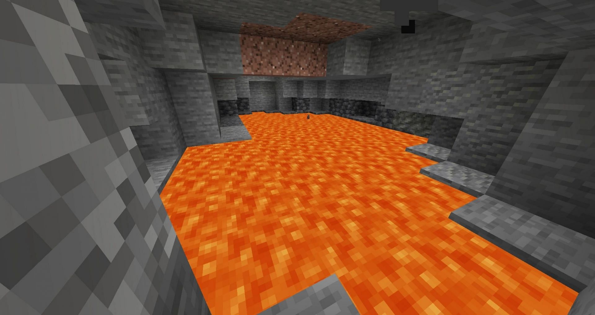 Java Edition scaffolding can reside in lava for a short time, allowing safe passage (Image via Mojang)