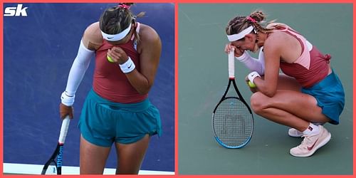 Victoria Azarenka broke down in tears during her match against Elena Rybakina