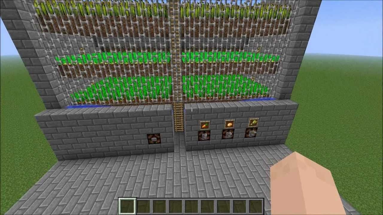 Players can create self-harvesting farms and can even select a crop with Redstone (Image via impulseSV/Youtube)
